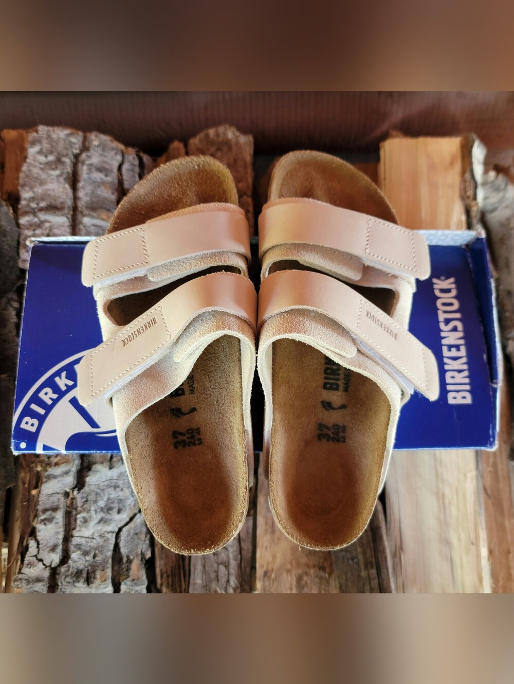 Birkenstock Women's Uji Two-Strap Sandals in Antique White (size 37)